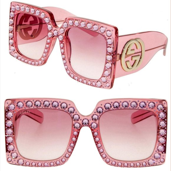 gucci sunglasses pink crystals